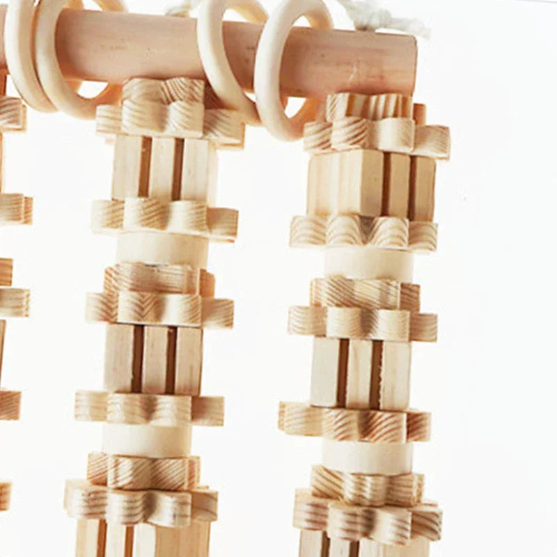 Bird Parrot Toy Natural Wooden Chewing Bite Toy