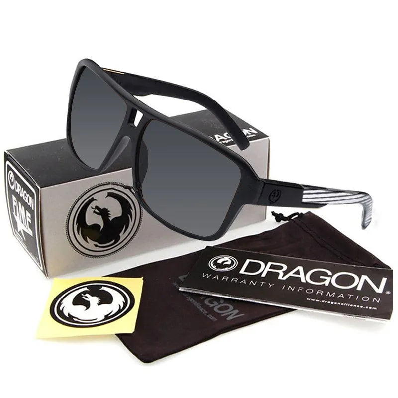 Square Sunglasses Men Dragon Brand Designer Mirror Driving