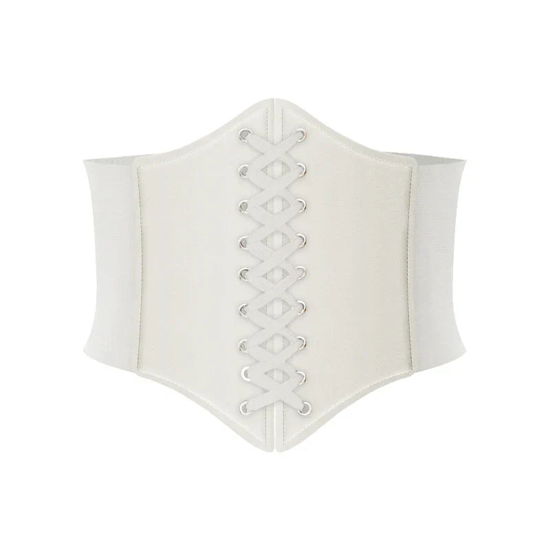 Punk Wide Waist Belt PU Leather Corset for