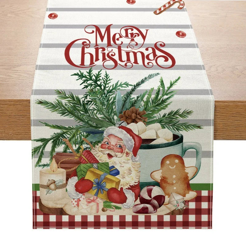 Christmas Table Runner New Xmas Decor Creative Print