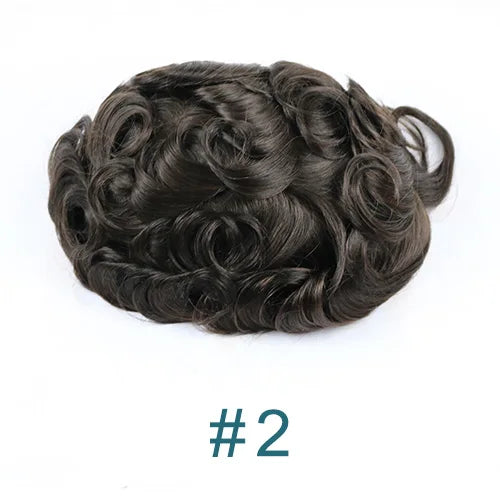 Natural Hairline Super Durable Mens Toupee Brown Blonde