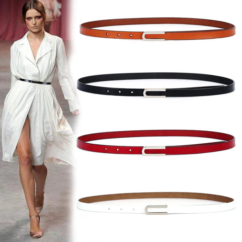 New Fashion Women's Genuine Leather Belts Design Thin
