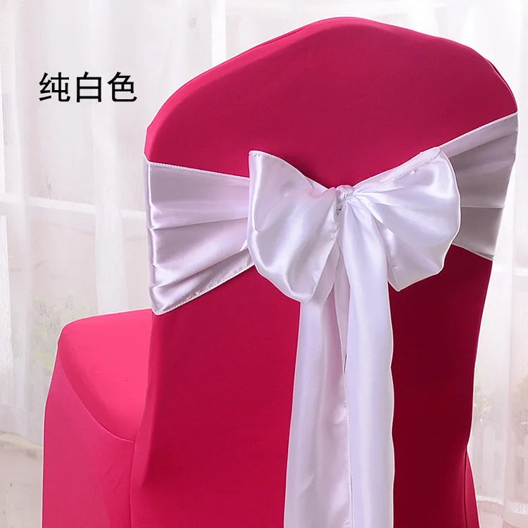 10/100pcs Satin Chair Bow Sashes Wedding Chair Knots