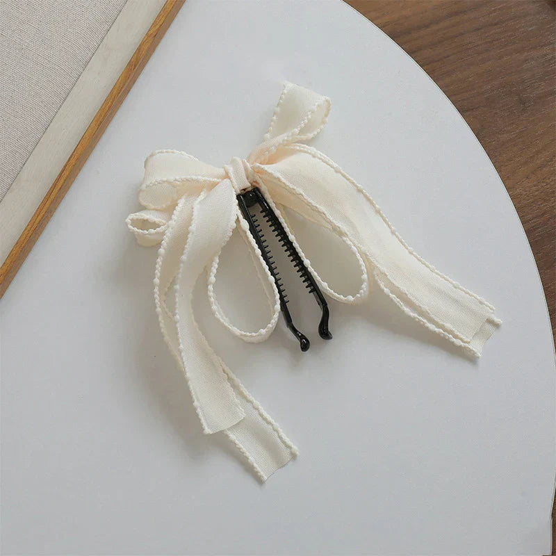 Trendy Ribbon Bow Banana Clip Women Girl Colour