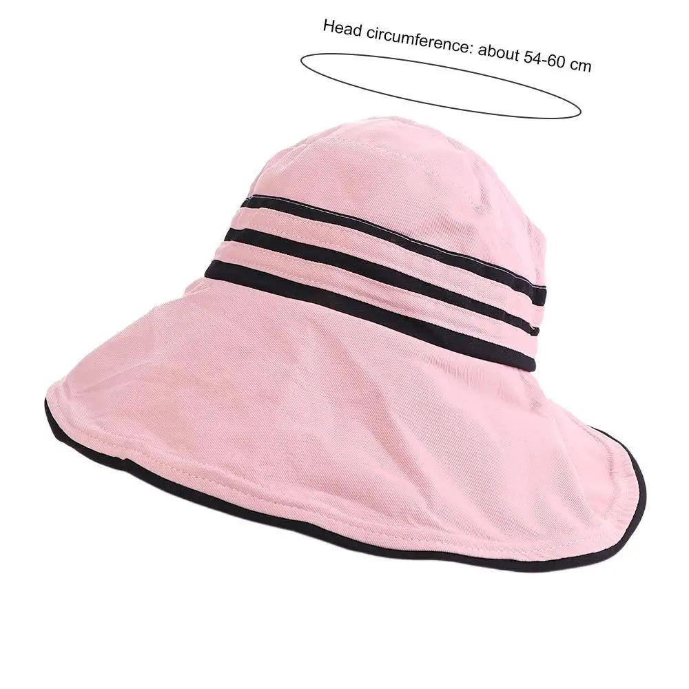 Woman Handmade UV-resistant Big Brim Striped Hollow Women