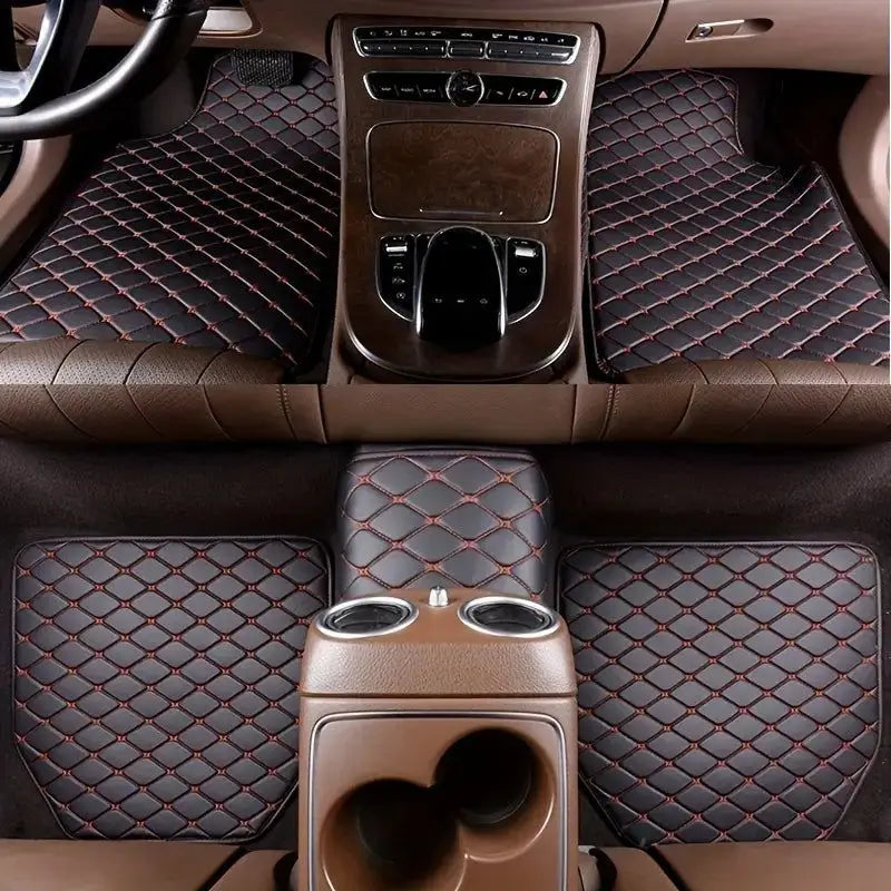 5PCS/Set Leather Car Floor Mats Universal PVC Waterproof