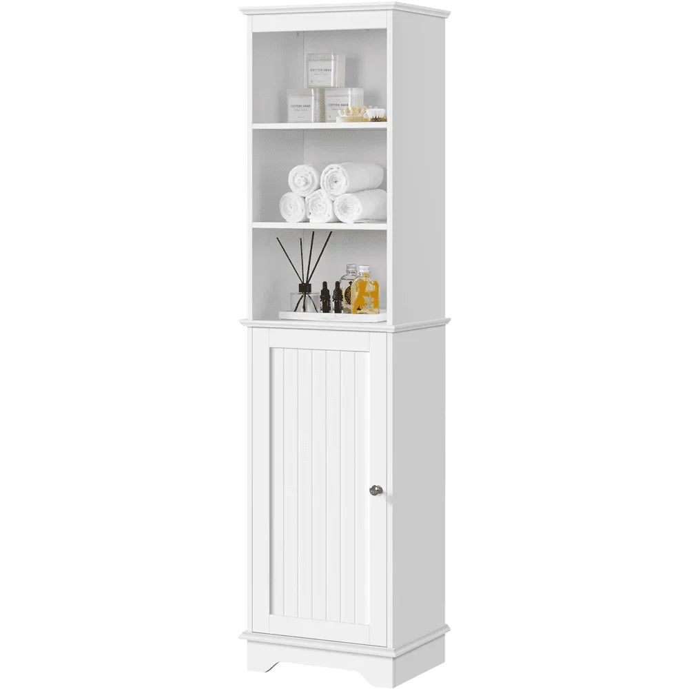 SMILE MART Wooden Slim Bathroom Floor Cabinet