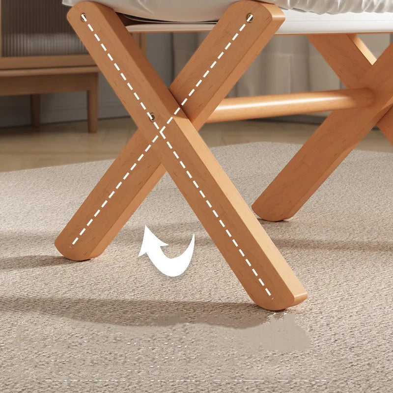 Household Foldable Solid Wood Low Stool Living Room