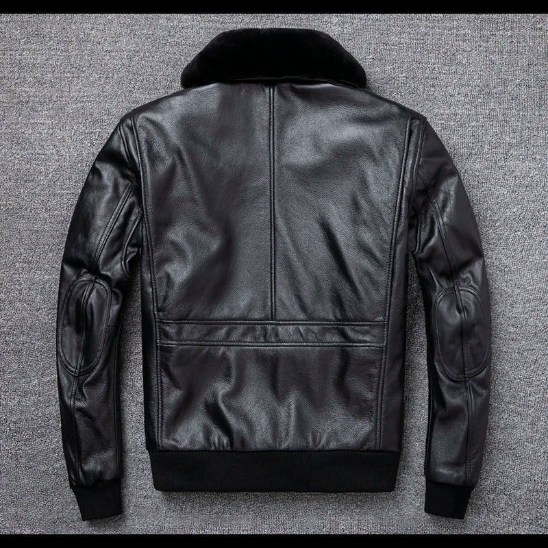 Plus Size Bust 140cm Bomber Men Genuine Leather