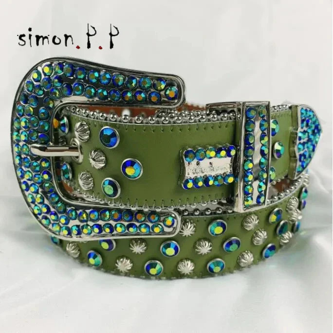 2024 Luxury Strap Men Women Rhinestones Belt Western