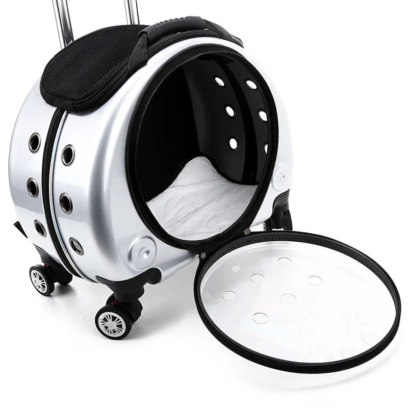 Small Transparent Pet Trolley Case Capsule Portable Dog
