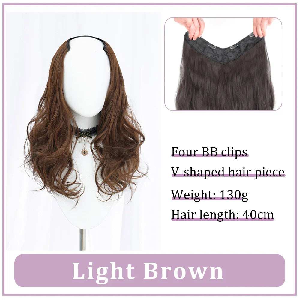 WEILAI Women's V-Shaped Long Hair Extension Synthetic Wig