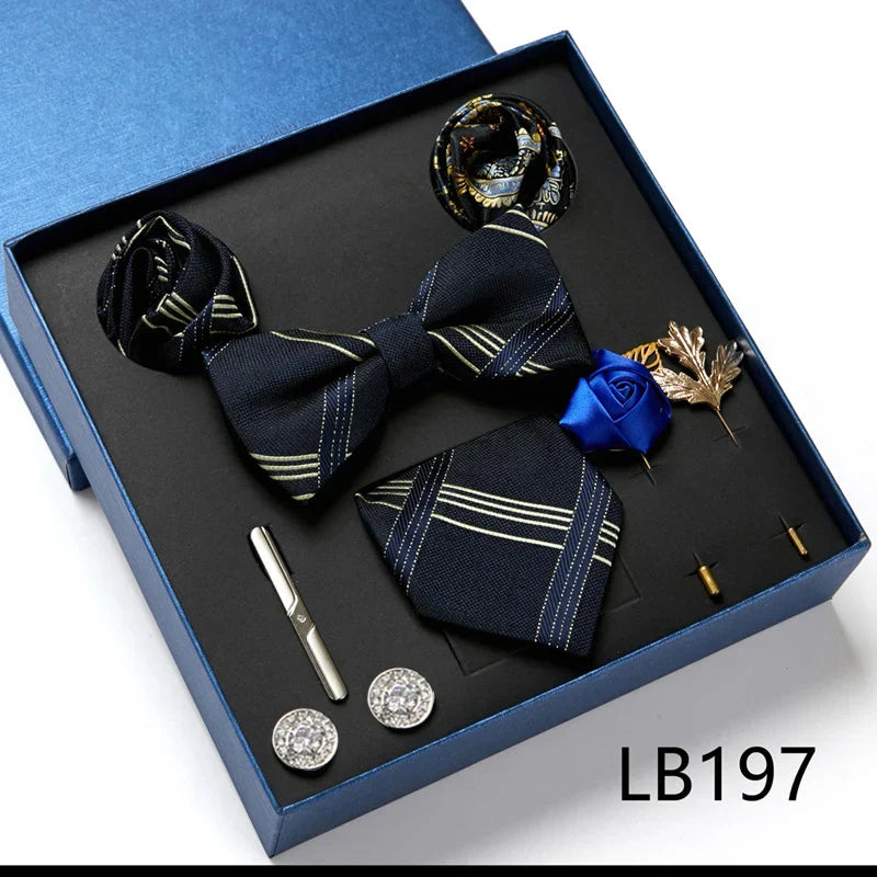 Luxury Quality Tie Set With Necktie Bowtie Pocket