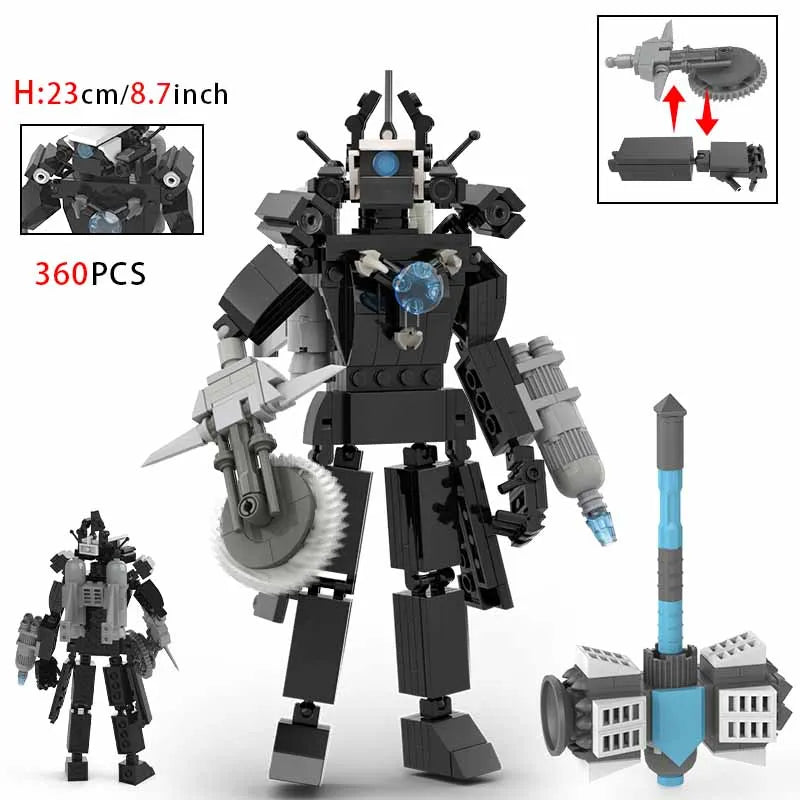 Moc Skibidi Toilet Builing Blocks Titan Clock Man