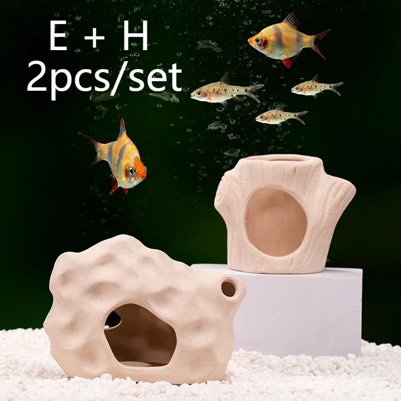 Clay Aquarium Decoration Ceramics Fish Tank Landscaping Shrimp
