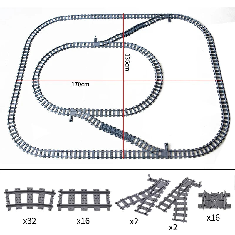 City Trains Train Track Rail Bricks Model Toy