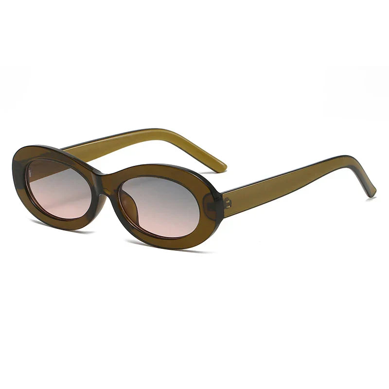 New Oval Sunglasses for Women Men Cateye Small