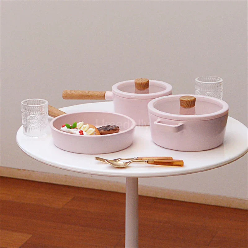 1/6 Dollhouse Miniature Kitchen Mini Frying Pan Soup