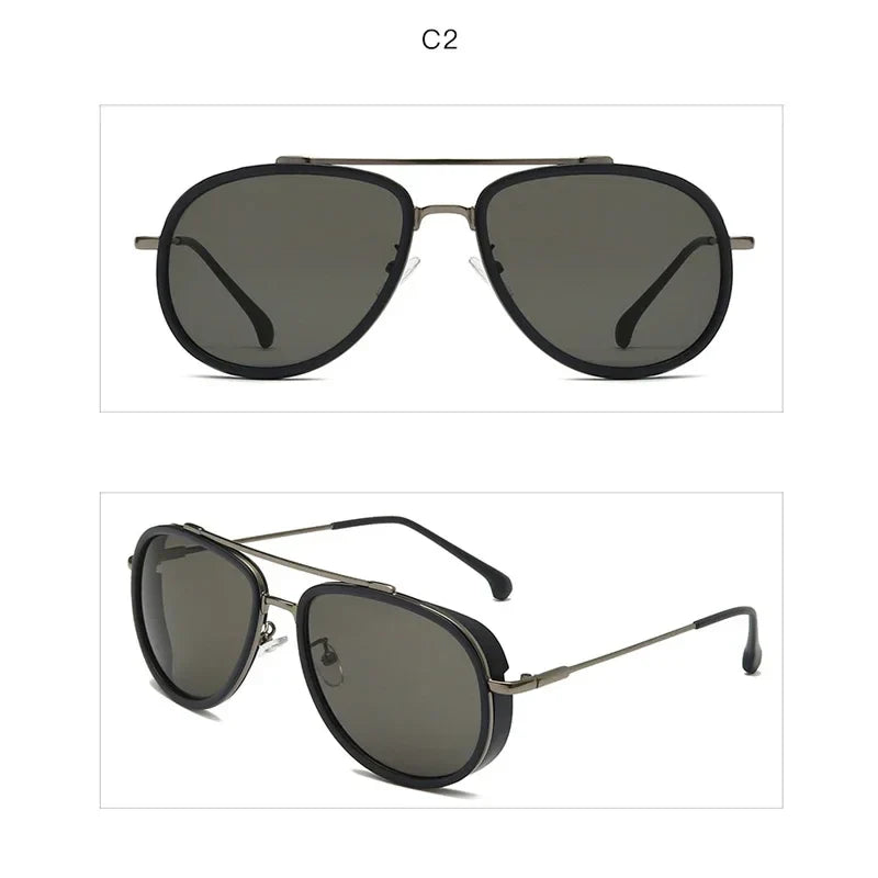 Retro Aviator Sunglasses Men Metal Frame Sunglasses Men