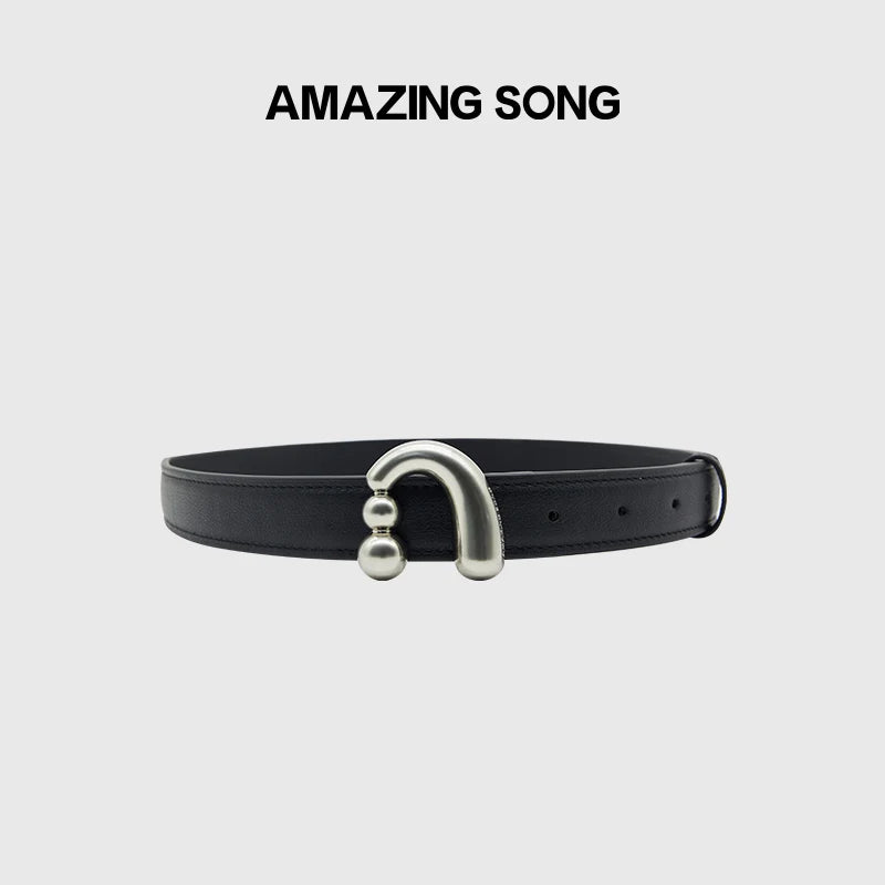 Metal Buckle Studded Belt for Women