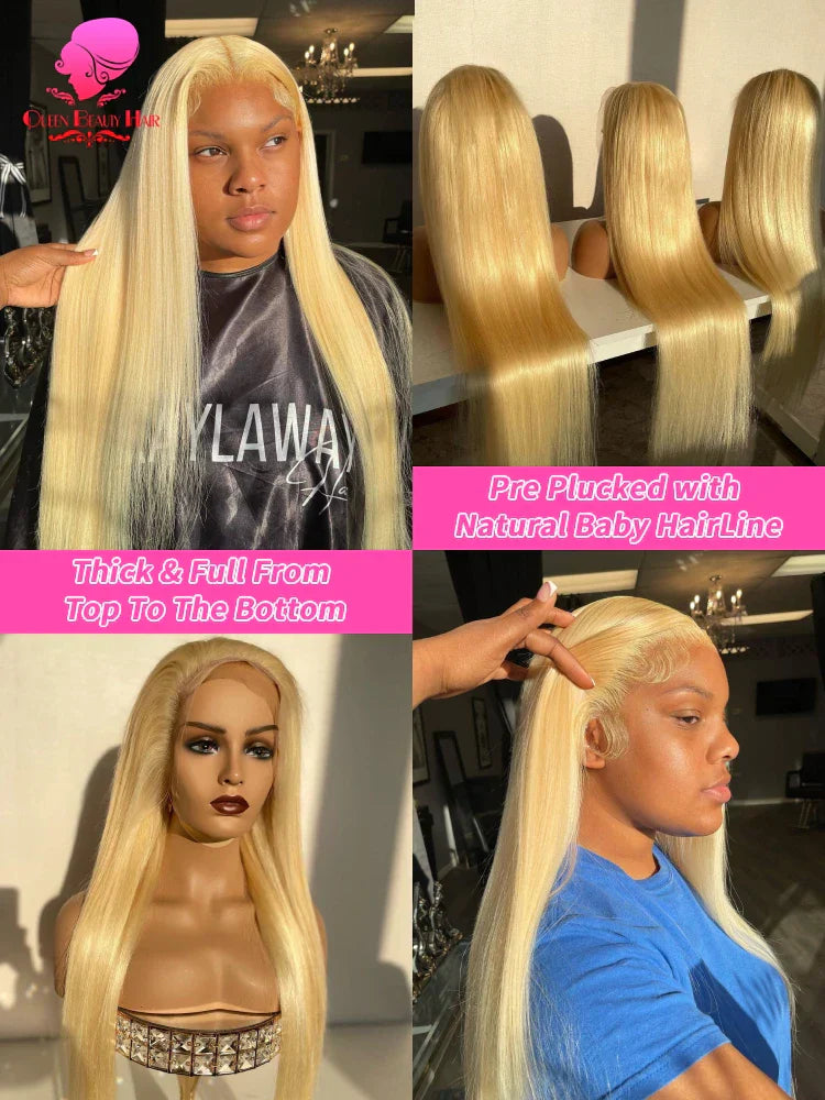 1B 613 Blonde Ombre Human Hair Wigs 613