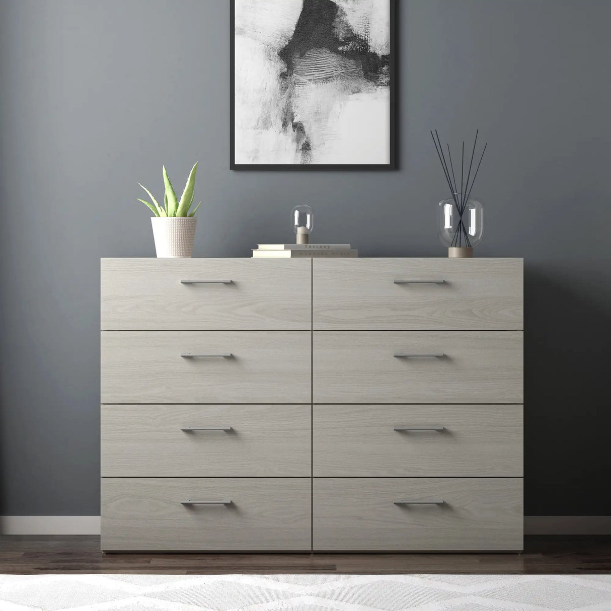 8-Drawer Dresser, Light Gray, dressers for bedroom ,Keep the drawers