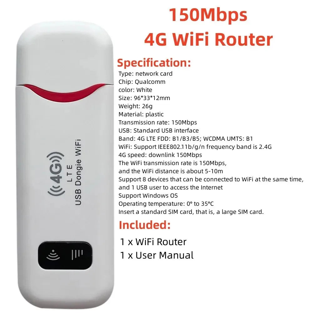 4G Wireless Router 150Mbps Network Modem4G Wifi Router