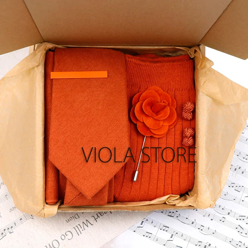 Viola Design 5PCS Gift Box Solid Cotton Sock