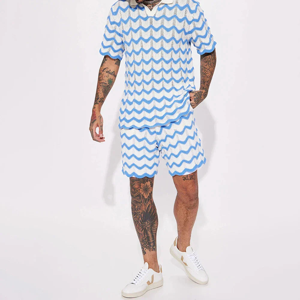 2024 Summer New Casual Suit Men's Streetwear Contrasting