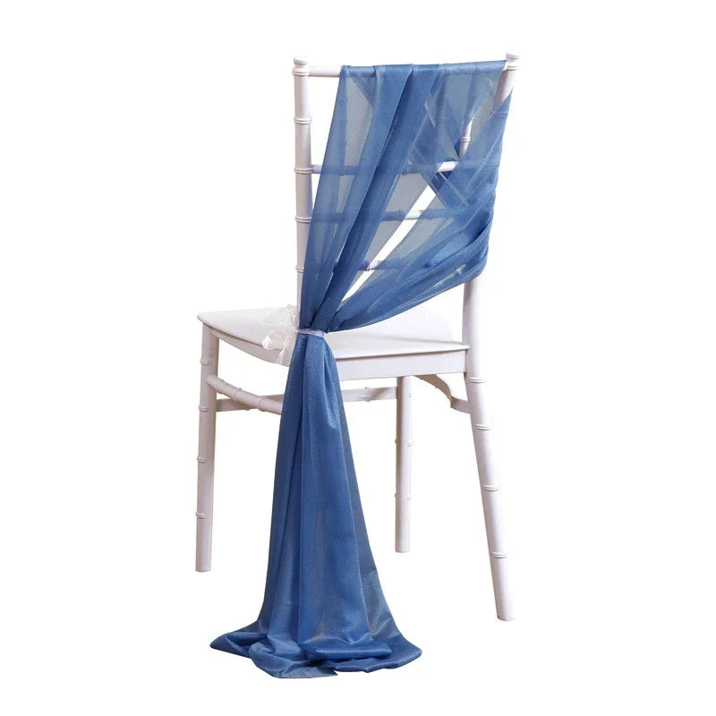 10/50PCS Chiffon Chair Sashes Wedding Chair Decoration 17x250cm