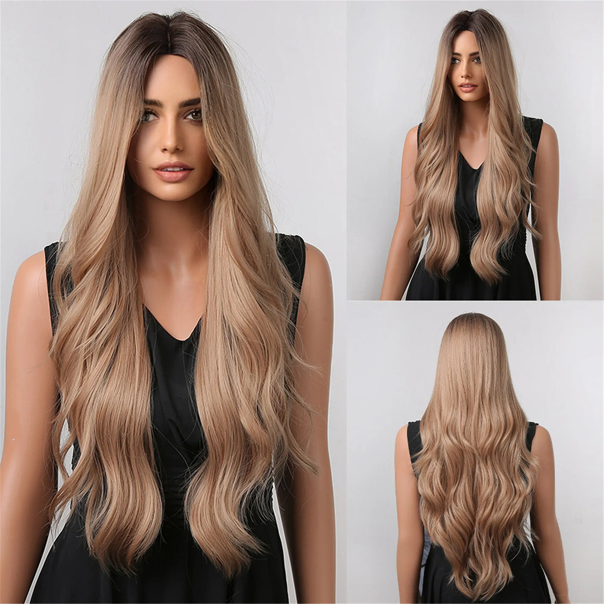 Black Wave Wigs for Women Long Natural Curly