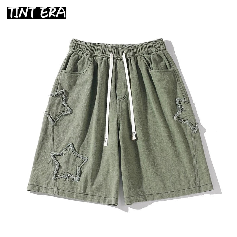 TINT ERA Y2K Mens Streetwear Breeches Star Korean