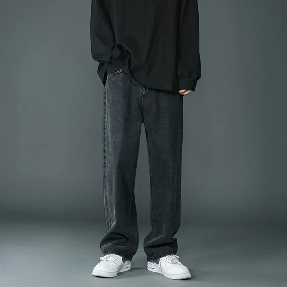 New Korean Fashion Men's Casual Long Jeans Classic
