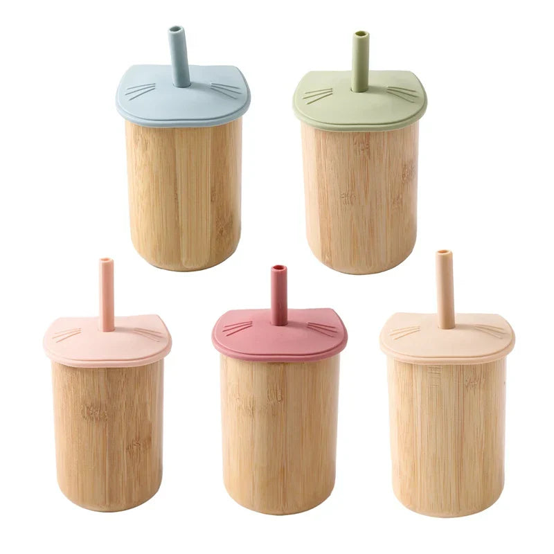 150ML Baby Wooden Feeding Cups Portable Drinkware Babies