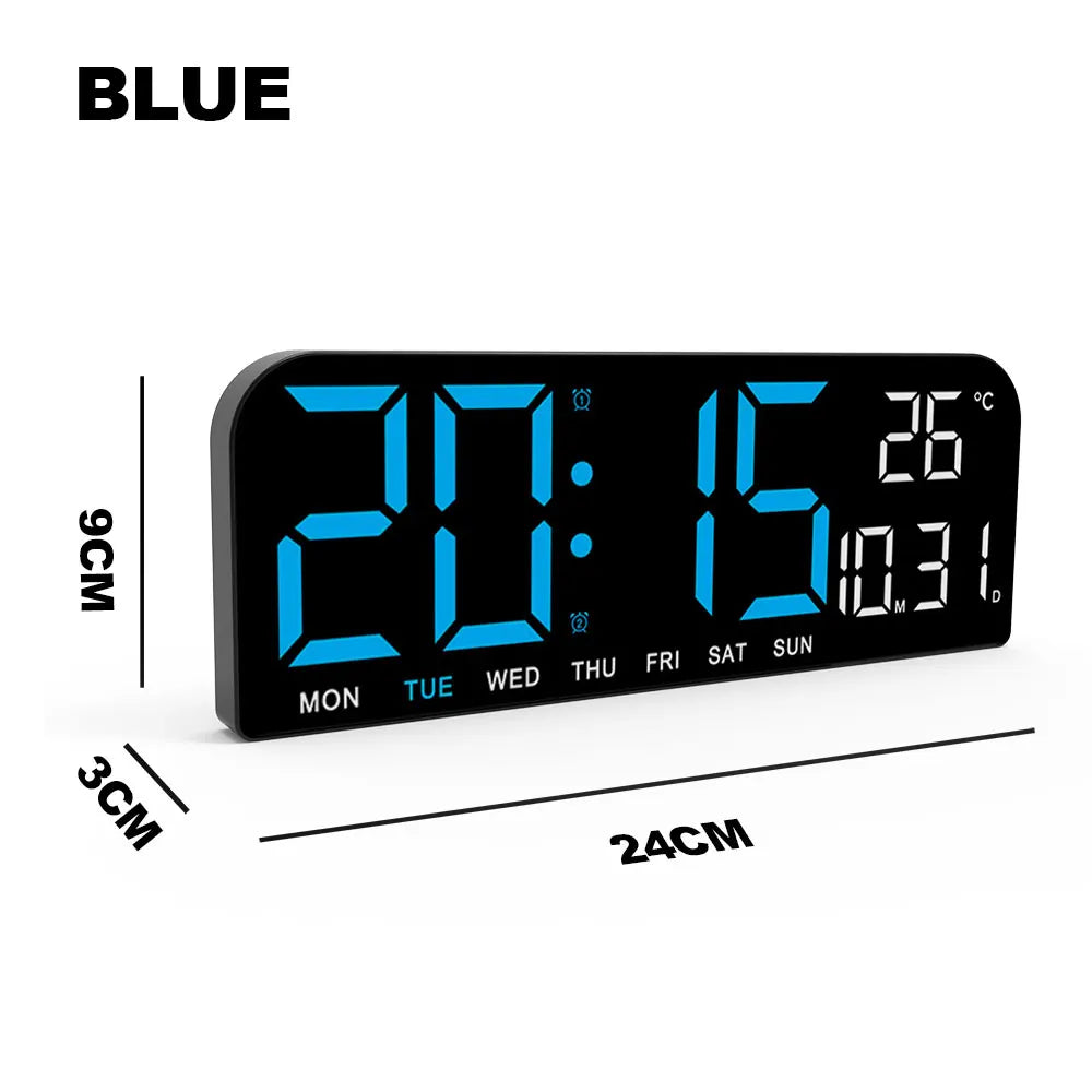9.0inch Large Digital Wall Clock Temperature and Date
