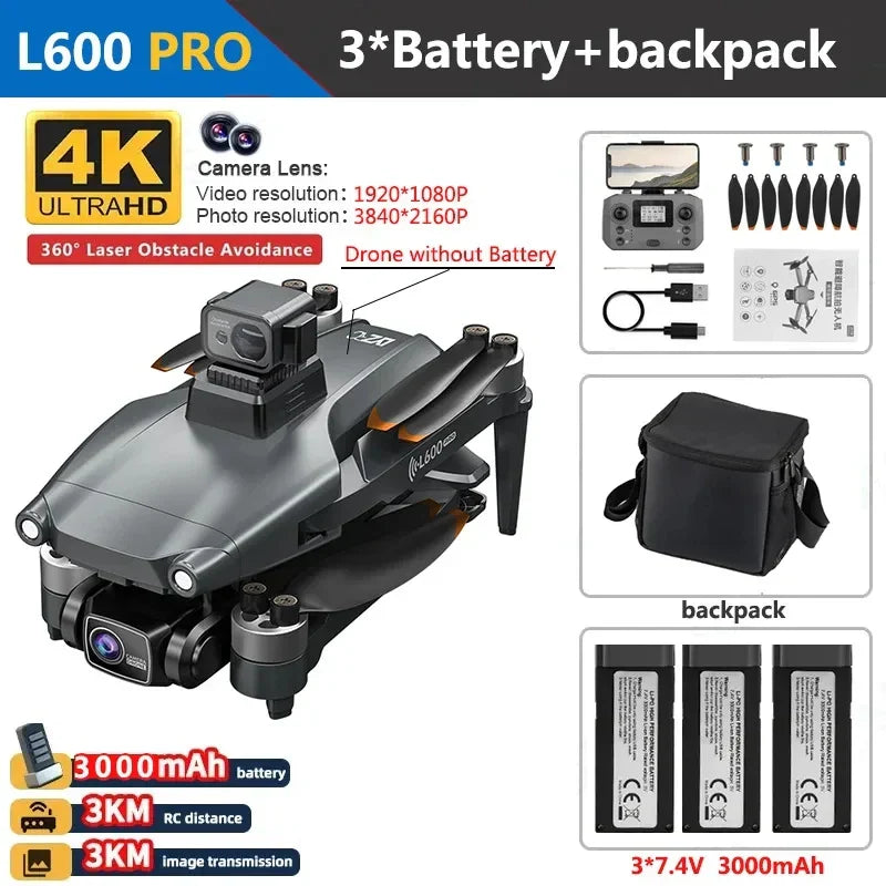 L600 PRO MAX Drone 4K Three-Axis PTZ HD