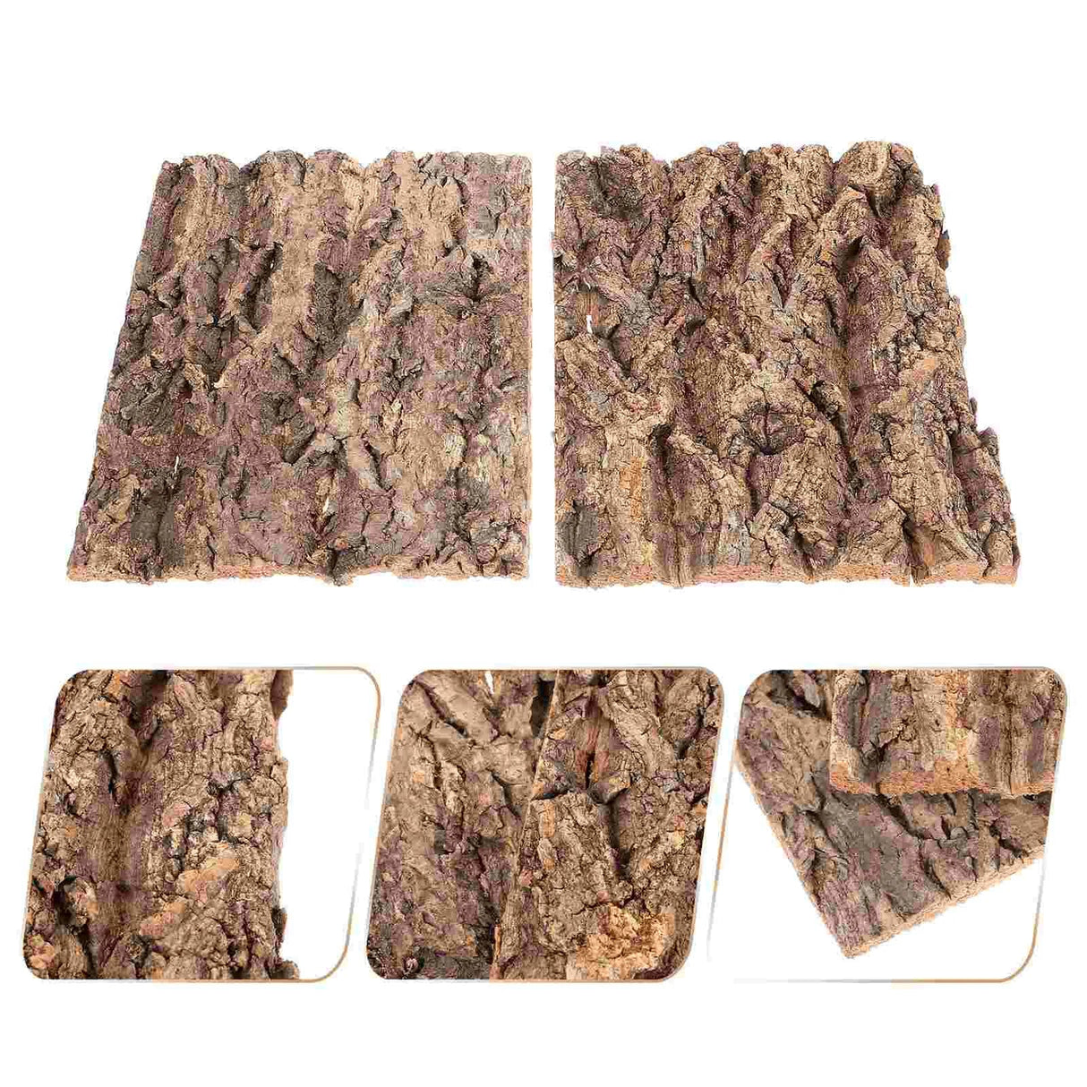 2Pcs Terrarium Tree Bark Decor Turtle Snake Hide