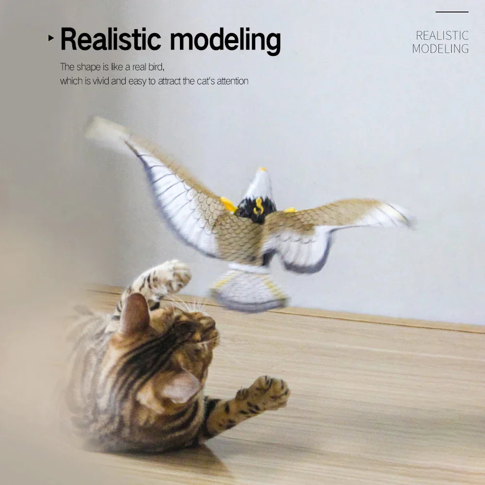 Simulation Bird Interactive Cat Toy Electric Hanging Eagle