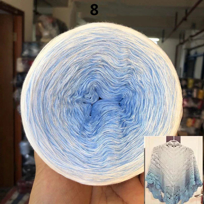 300g Cake Gradient Color Crocheted Shawl Blanket DIY