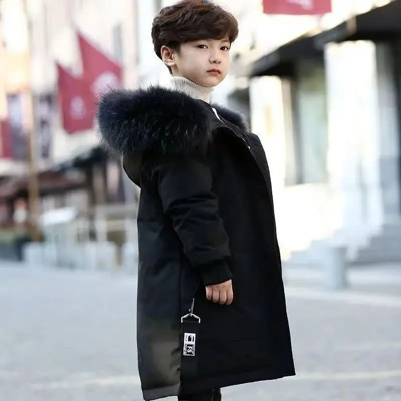 Winter Boys Thicken Long Jackets For kids 4-16Y