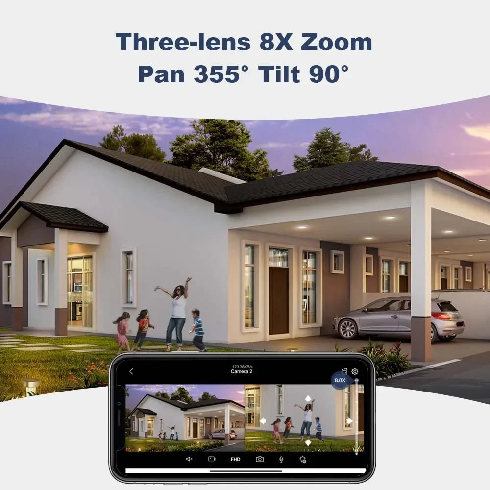 9MP 4K HD WiFi IP Camera Outdoor 8X