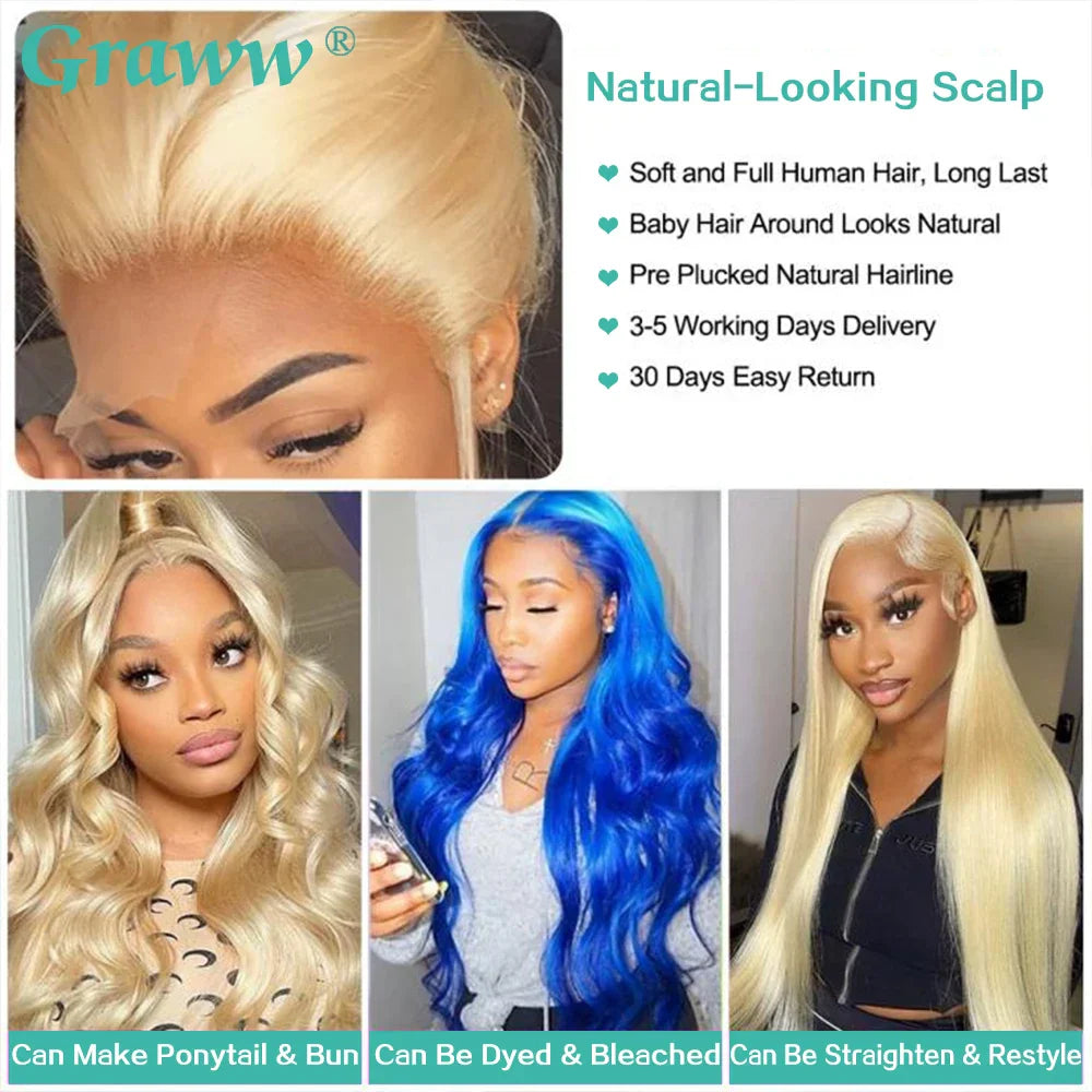 Blonde Body Wave Lace Front Wig HD Transparent