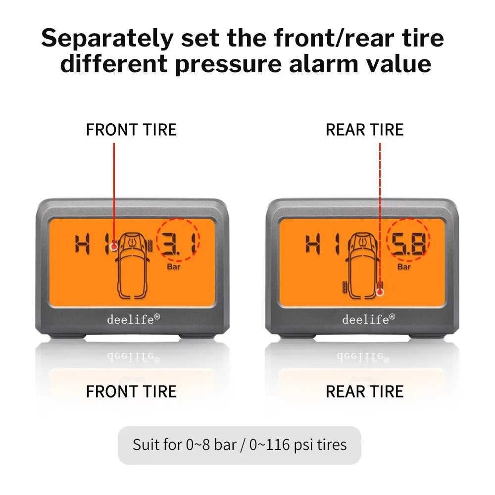Deelife Solar TPMS Car Tire Pressure Monitoring System