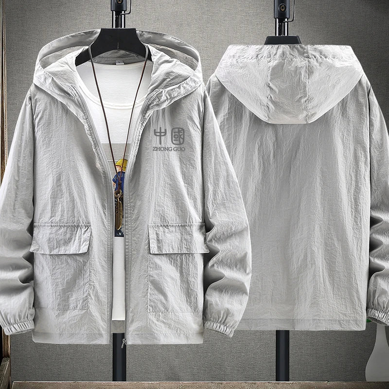 Hooded Light Jacket Men 2023 Summer Sun Protection