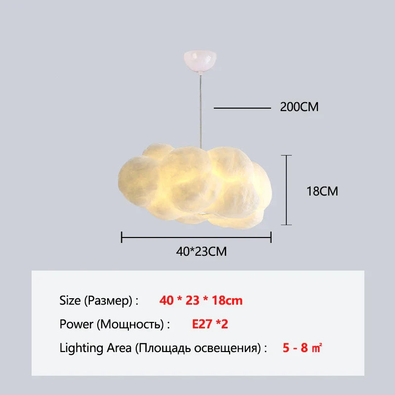 Cloud Chandelier Restaurant Lamps Modern White Floating Cloud