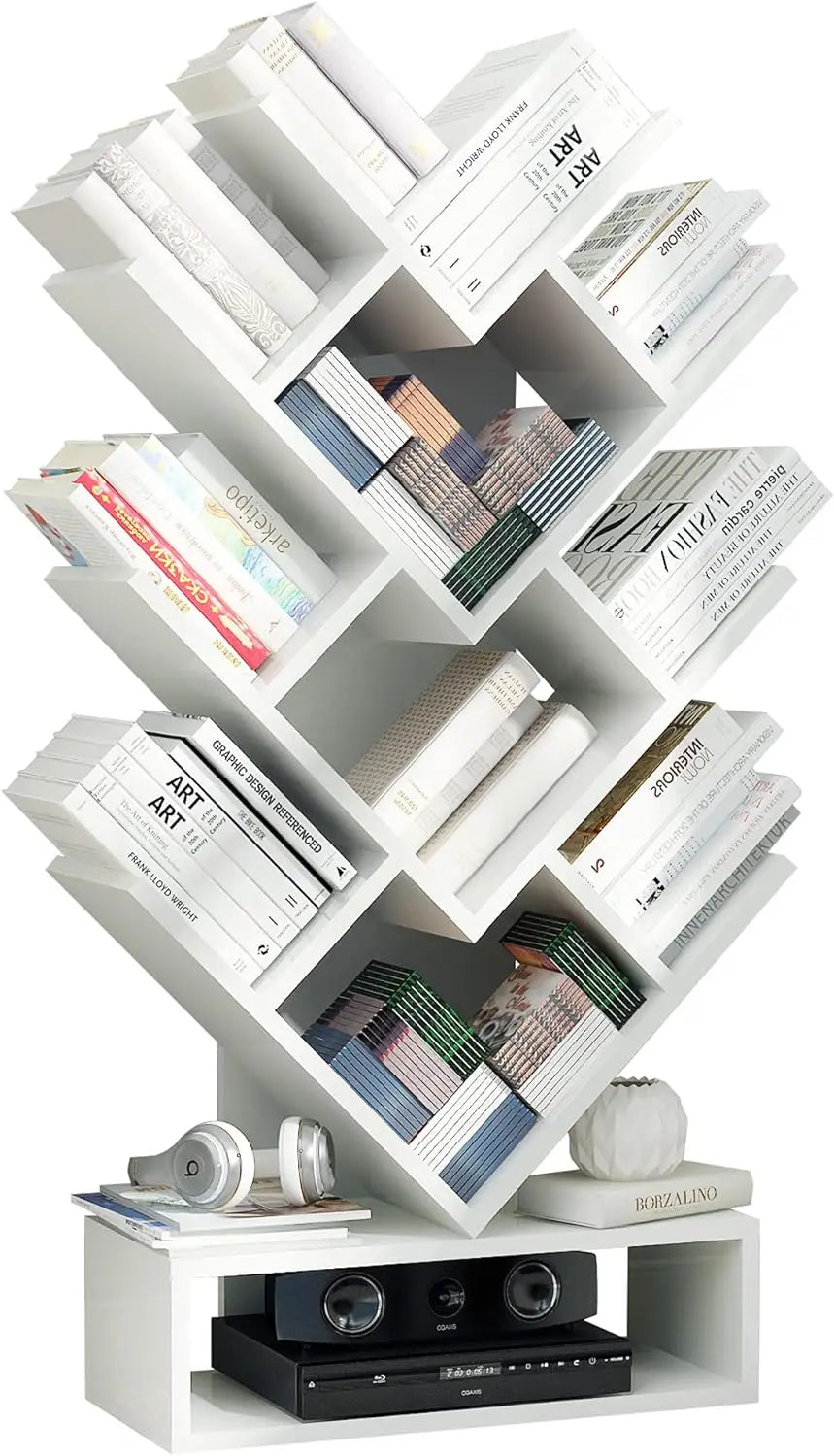 Tree Bookshelf, 5-Shelf Floor Standing Bookcase, Free Standing