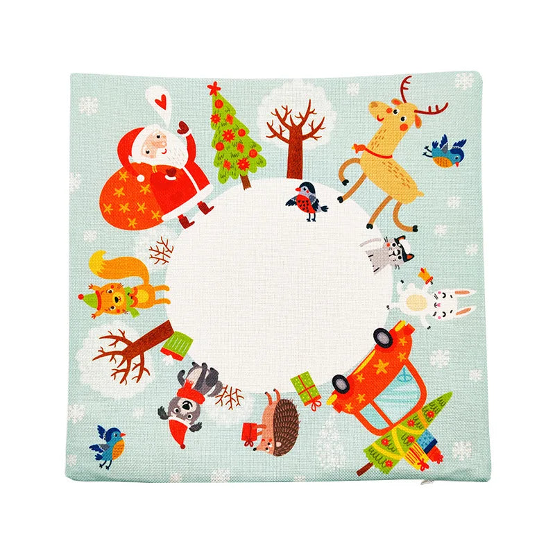 5pcs Sublimation DIY White Blank Linen Square Merry