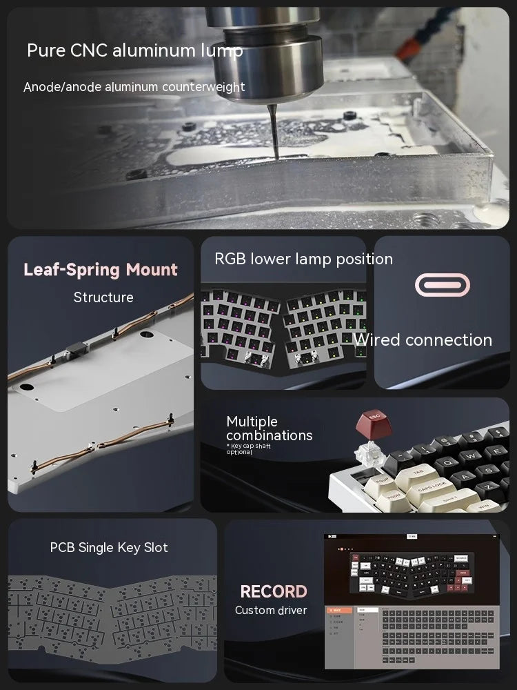 WEIKAV RECORD Mechanical Keyboard Aluminium Kits Hot Swap
