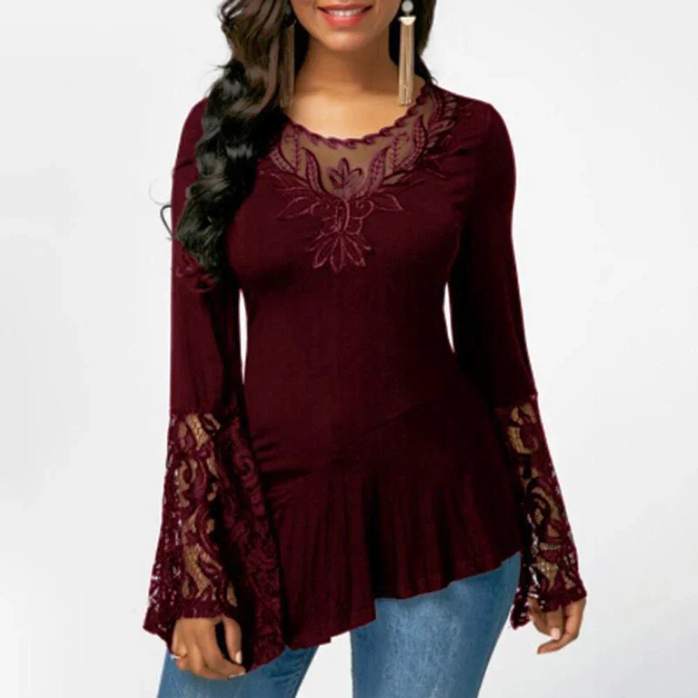 Plus Size Sexy Womens Autumn Winter Solid Pullover