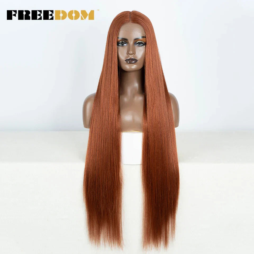 FREEDOM Synthetic Lace Front Wigs For Women Straight